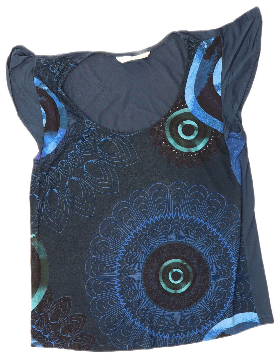 DESIGUAL Donna Camicetta Top UK 14 Medio Blu Navy Floreale