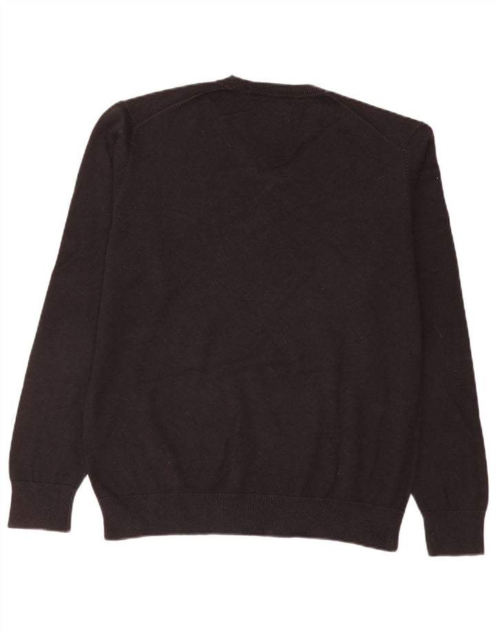 Maglione Zara da uomo con scollo a V grande nero a rombi/diamante