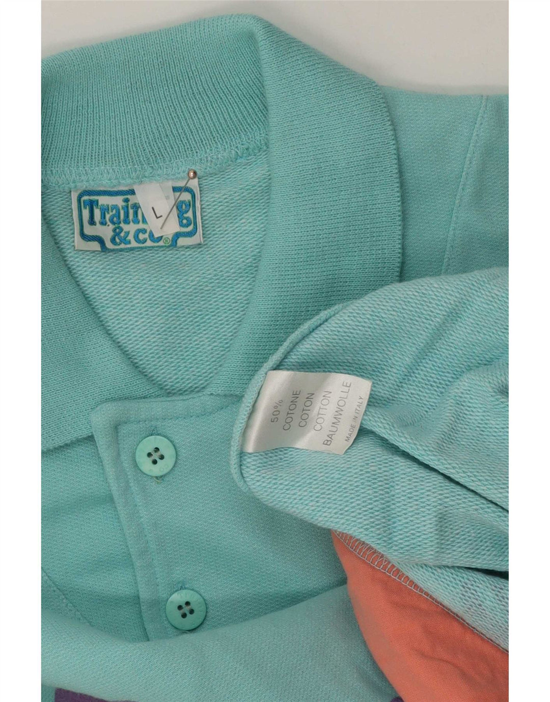 Felpa grafica vintage da uomo, maglione, grande, multicolore, color block