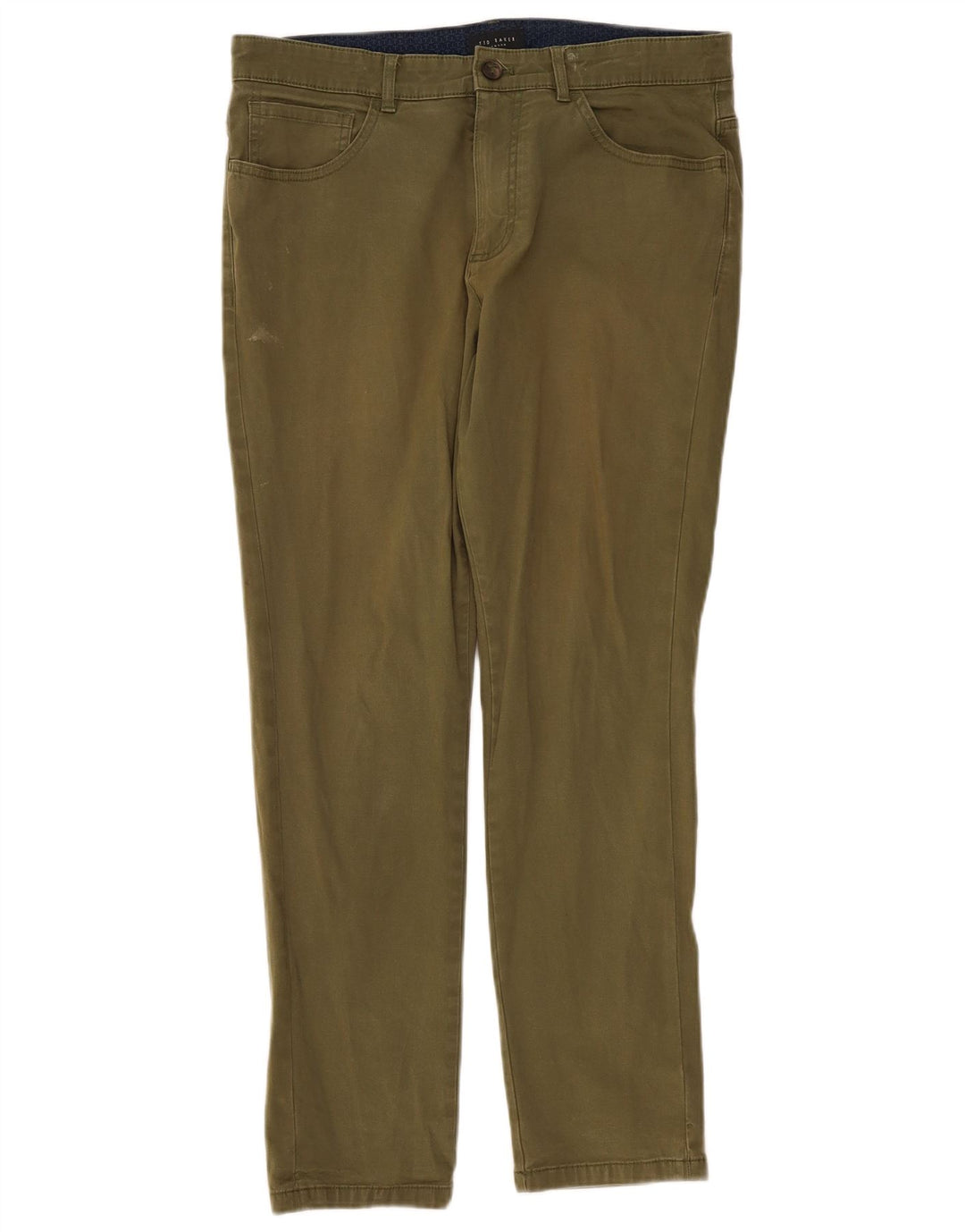 Pantaloni casual slim da uomo Ted Baker W32 L29 cotone kaki