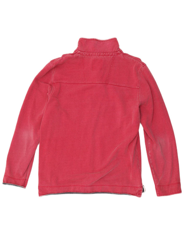 Crew Clothing Felpa con collo con zip da uomo Maglione grande in cotone rosa