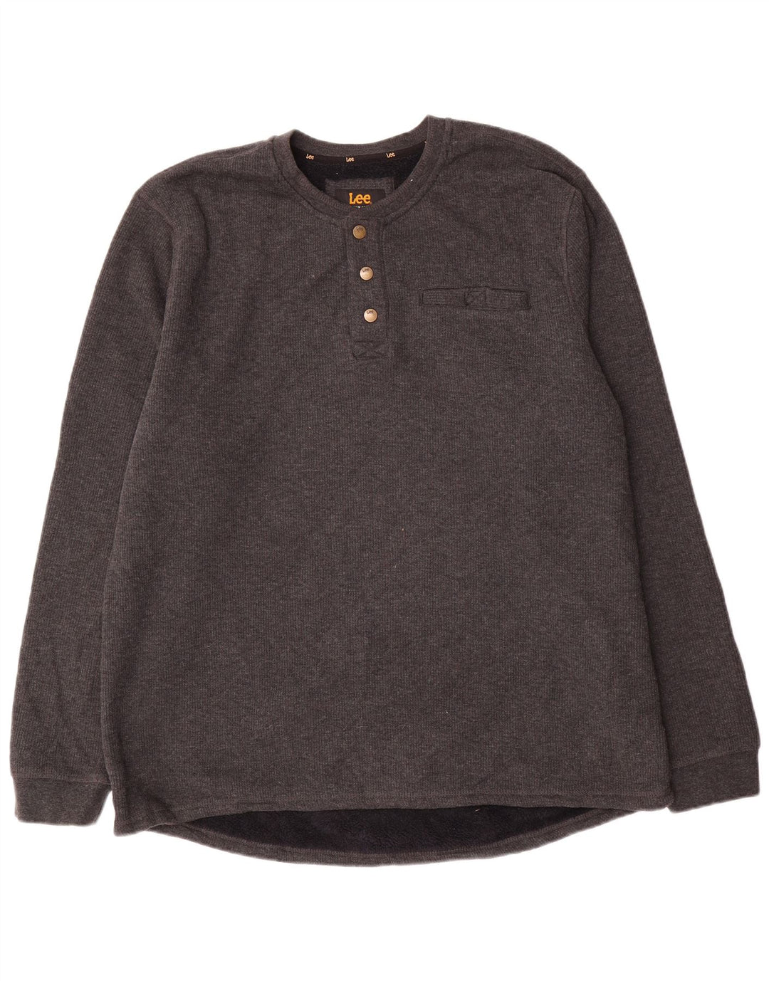 Felpa Lee da uomo con vestibilità regolare, maglione XL, cotone chiazzato grigio