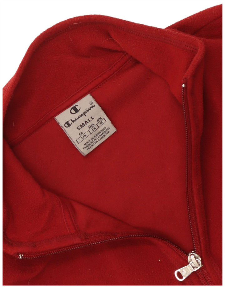 Maglione in pile da donna Champion con zip e collo UK 10 piccolo rosso