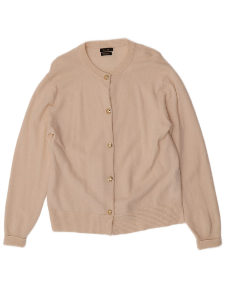 Maglione cardigan da donna Massimo Dutti UK 14 Lana beige medio