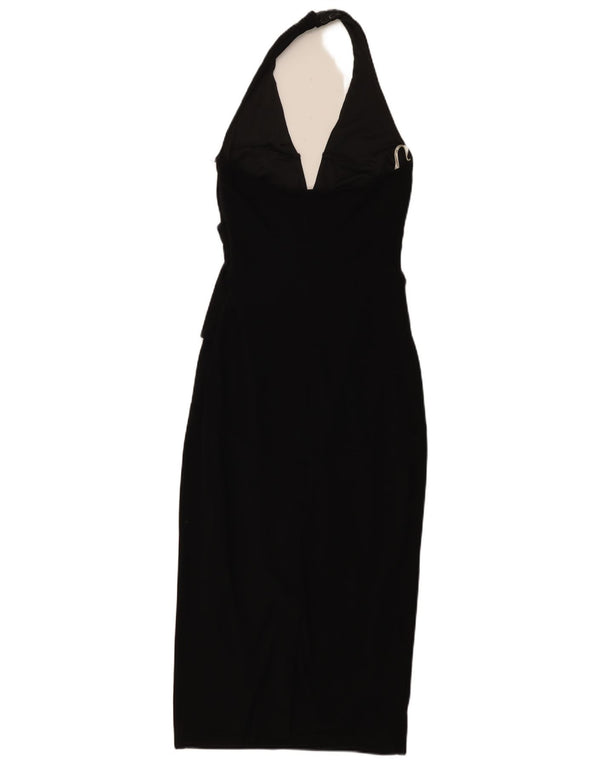 Abito senza maniche alla caviglia da donna Karen Millen UK 10 piccolo acetato nero