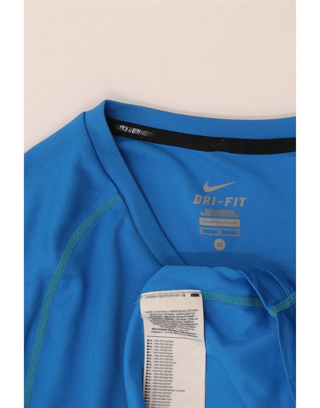 T-shirt Nike Dri Fit da uomo, top in poliestere blu medio