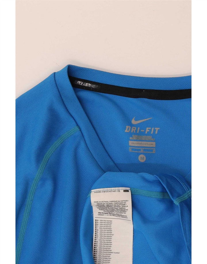 T-shirt Nike Dri Fit da uomo, top in poliestere blu medio