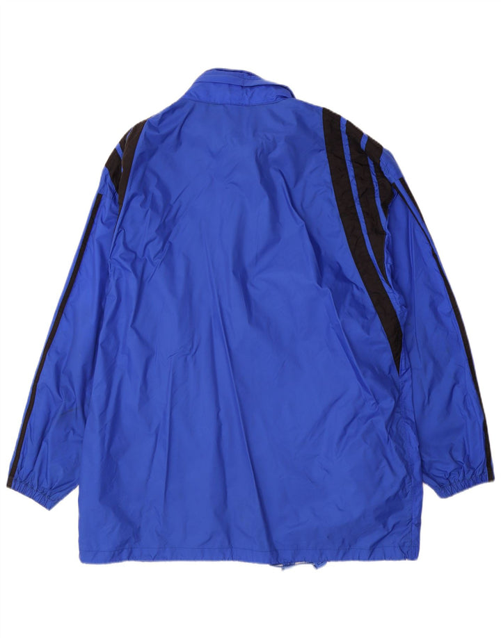 Giacca antipioggia da uomo Adidas UK 44/46 Large Blu Colourblock in poliammide