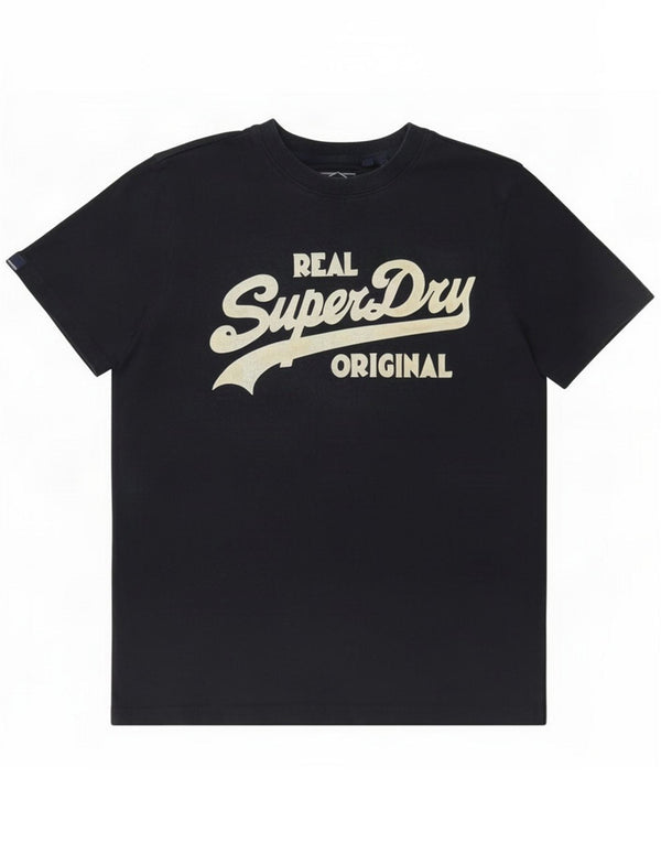 Superdry T-shirt grafica da uomo media blu navy in cotone