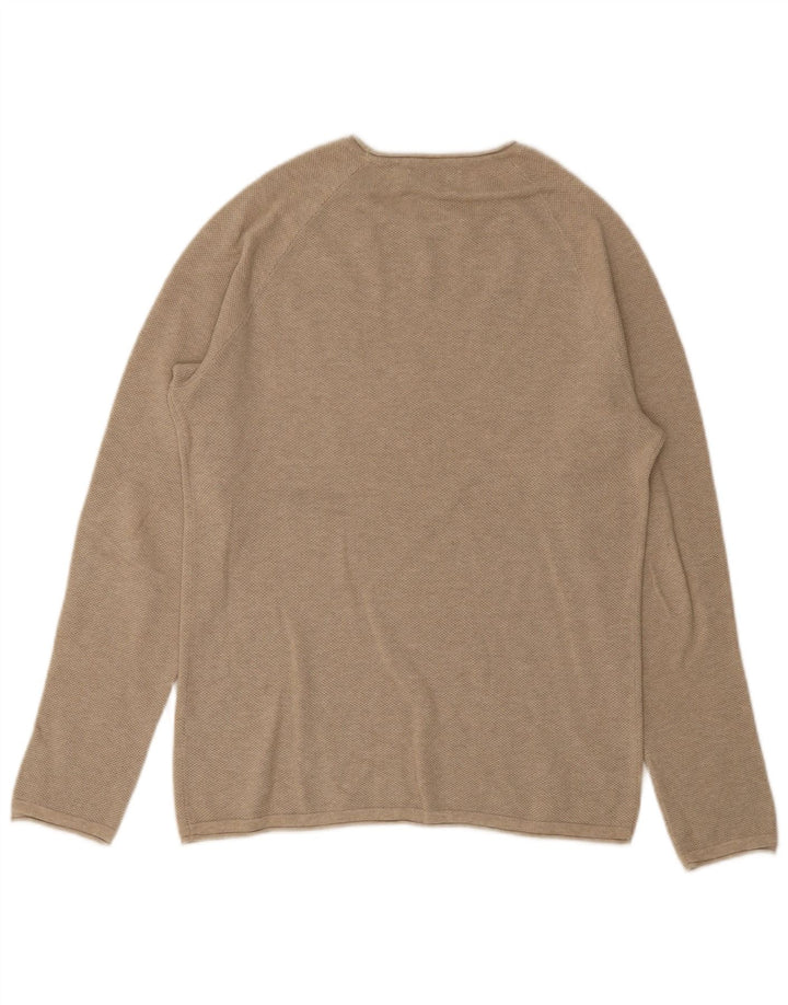 Maglione maglione con scollo a barca da uomo Jack & Jones piccolo beige