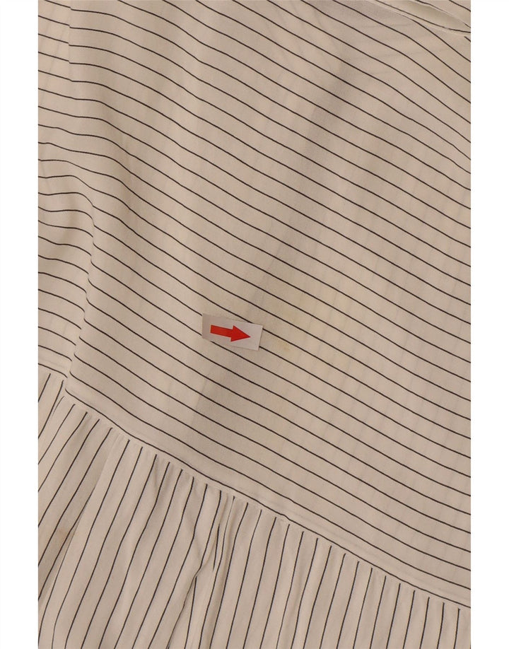 Maglia pullover trasparente da donna Zara UK 16 a righe grandi bianco sporco