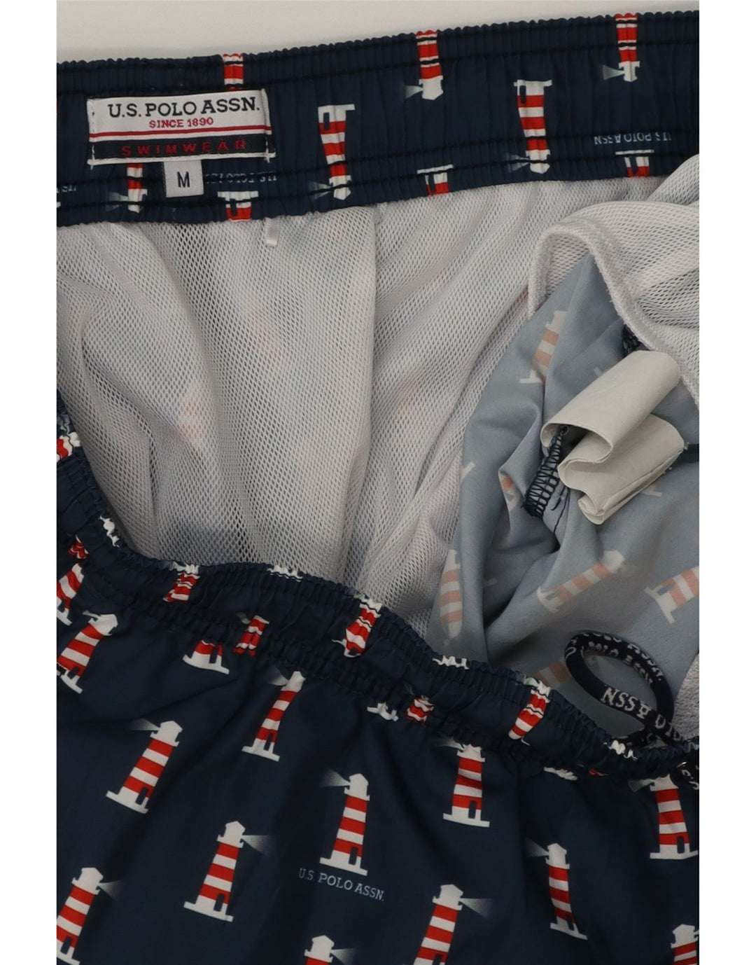 POLO ASSN. Pantaloncini da bagno da uomo medi blu navy maculati