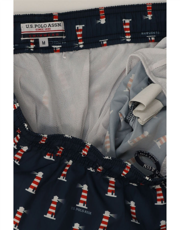 POLO ASSN. Pantaloncini da bagno da uomo medi blu navy maculati