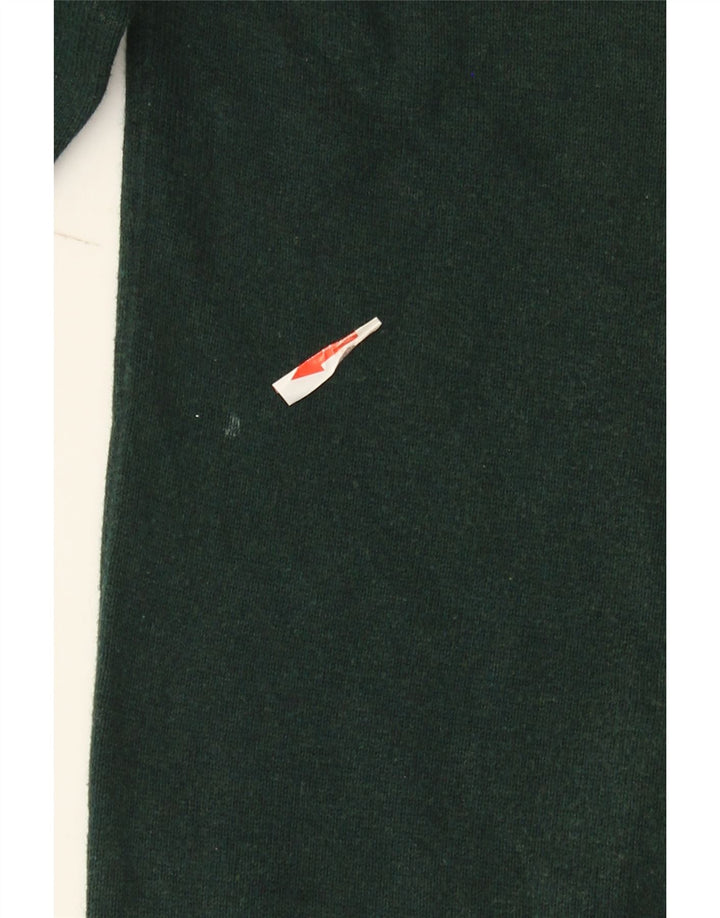 Massimo Dutti Maglione da uomo con zip e collo grande in cotone verde