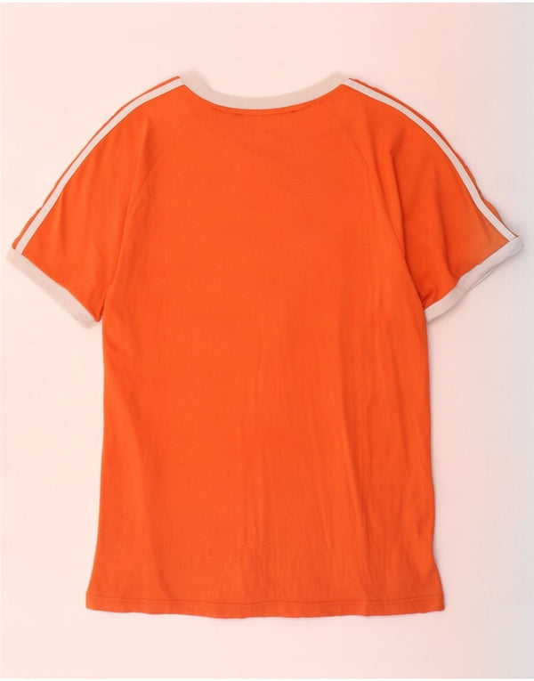 T-shirt da uomo Adidas Top in cotone color block arancione medio