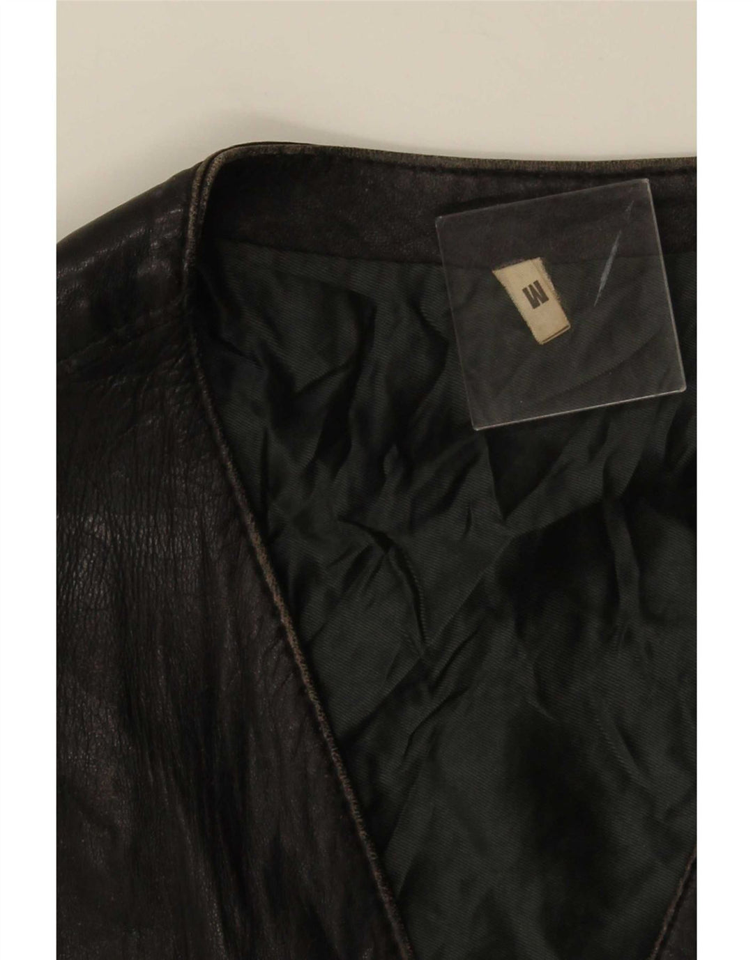 Gilet in pelle da uomo vintage medio nero