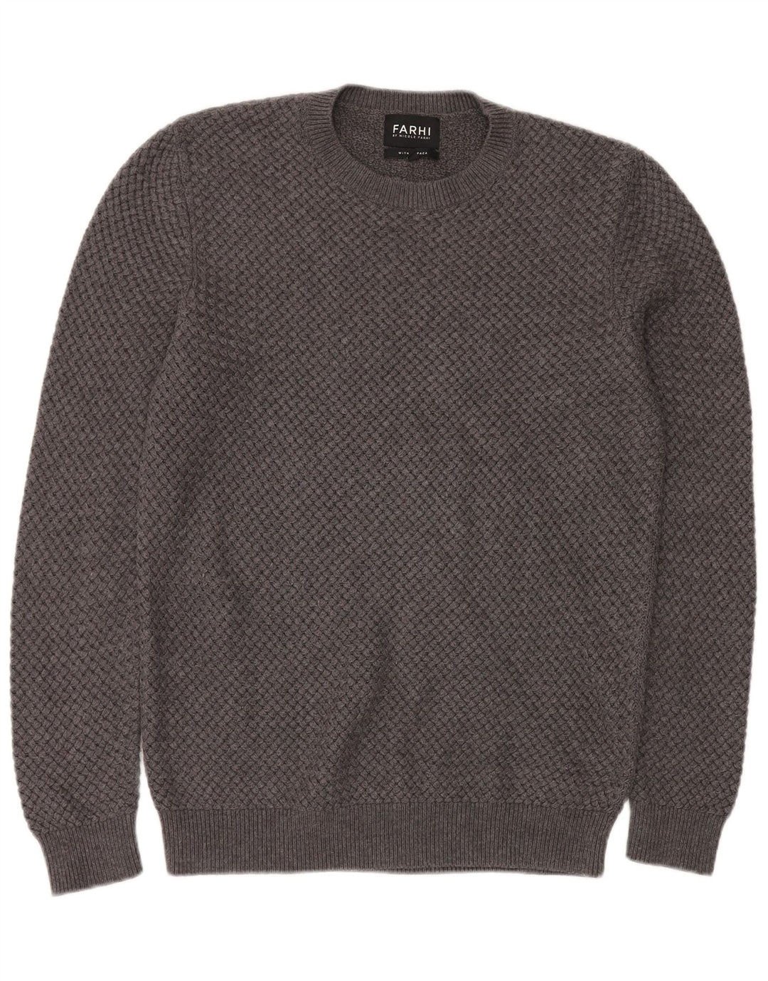Maglione maglione girocollo da uomo FARHI in cotone grigio medio