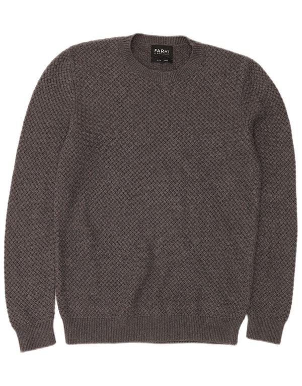 Maglione maglione girocollo da uomo FARHI in cotone grigio medio