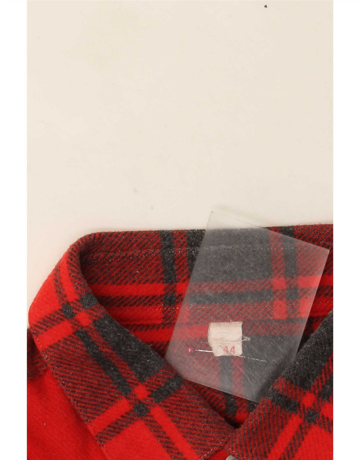 Camicia vintage da uomo in flanella taglia 44 XL in lana scozzese rossa
