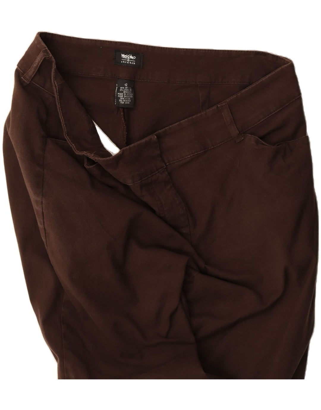 MOSSIMO Womens Stretch Straight Casual Trousers US 12 Large W32 L23 Brown Vintage Mossimo and Second-Hand Mossimo from Messina Hembry 