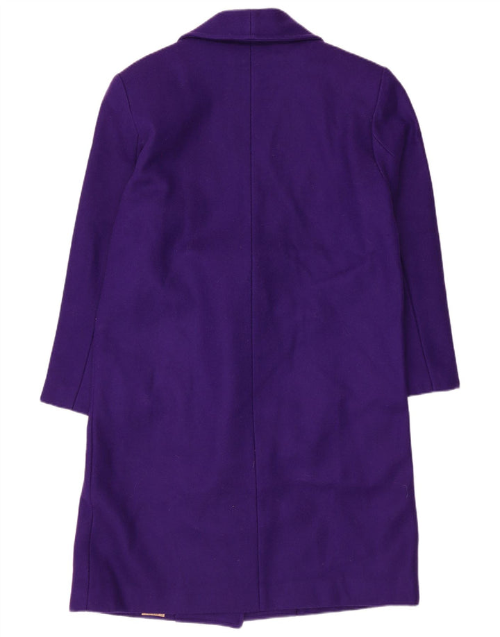 Cappotto doppiopetto da donna David Benjamin US 8 lana viola medio