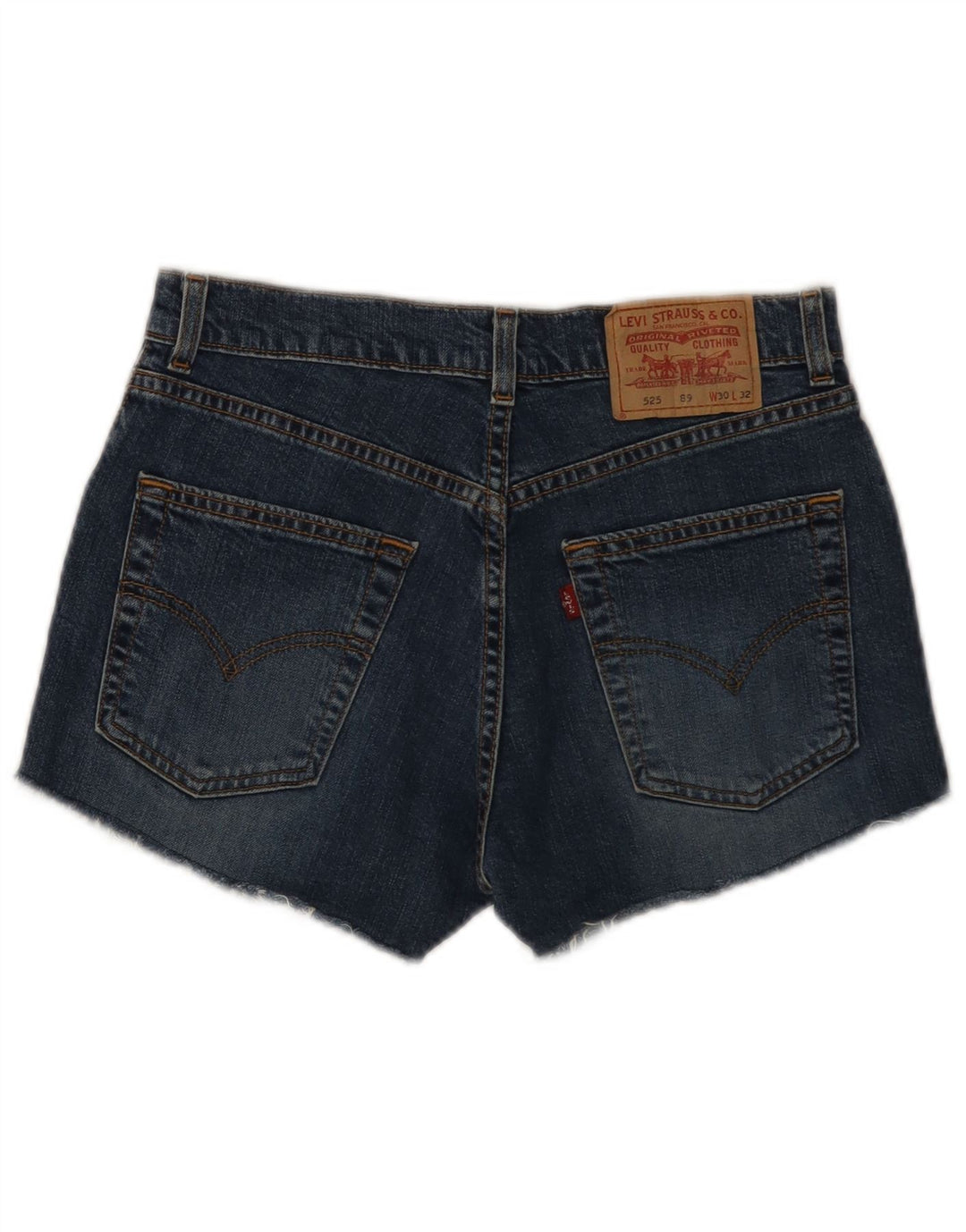 Pantaloncini di jeans Levi's 525 da donna W30 cotone blu medio