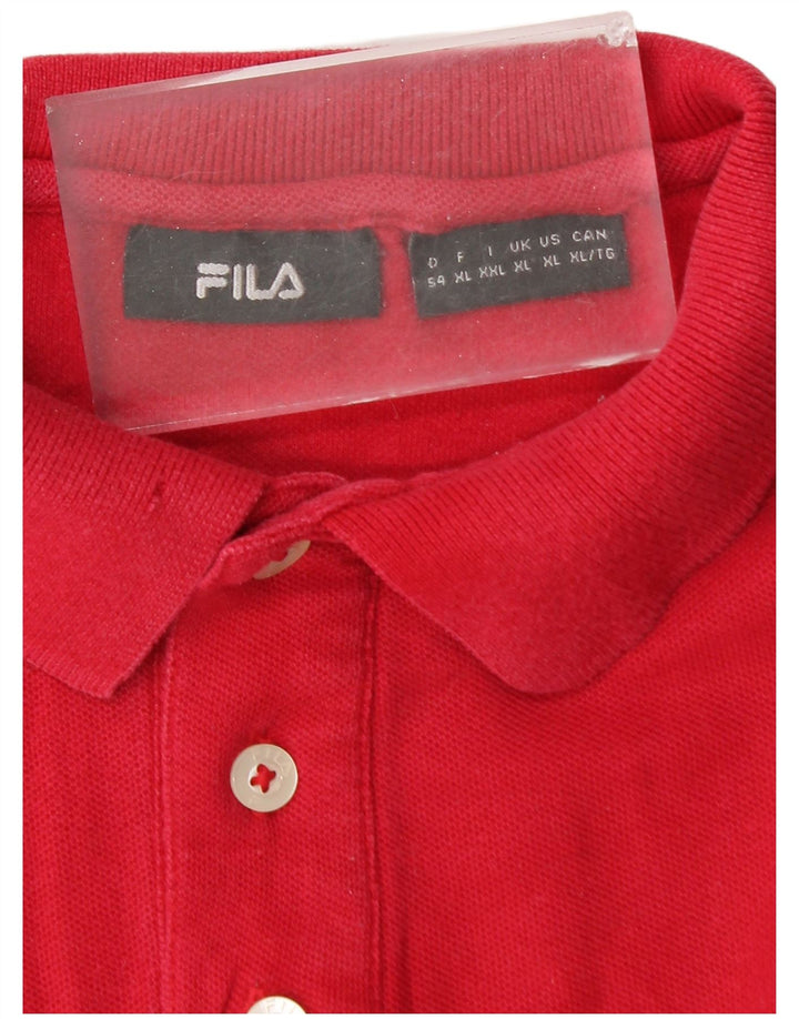 Polo da uomo Fila XL in cotone rosso
