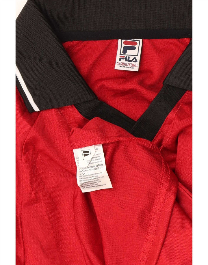 Polo grafica da uomo Fila 2XS poliestere color block rosso