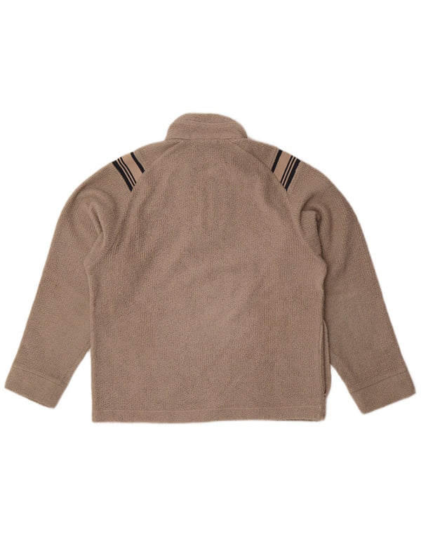 Maglione in pile da uomo Sergio Tacchini con zip e collo grigio medio a righe