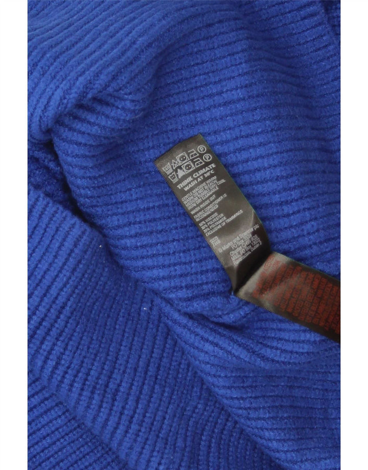 Maglione maglione a collo alto da donna Marks & Spencer UK 14 Viscosa blu medio