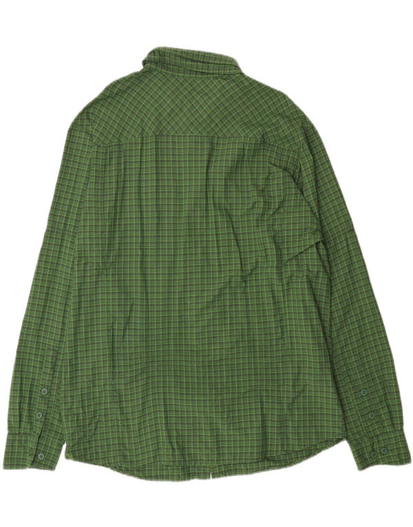 Camicia a quadri Columbia Omni-Shade da uomo XL in nylon verde a quadri