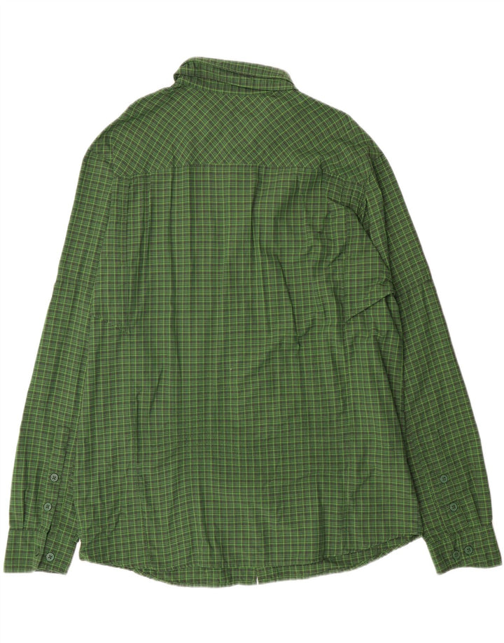Camicia a quadri Columbia Omni-Shade da uomo XL in nylon verde a quadri
