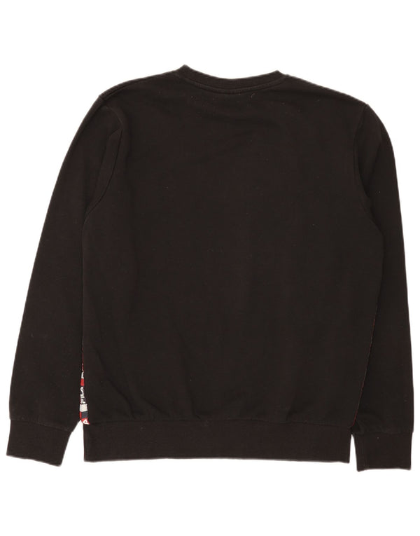 Fila Mens Graphic Sweatshirt Jumper Medium Black Cotton