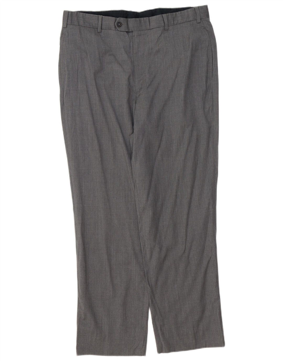 BROOKS BROTHERS Pantaloni da abito dritti da uomo W36 L30 Lana grigia