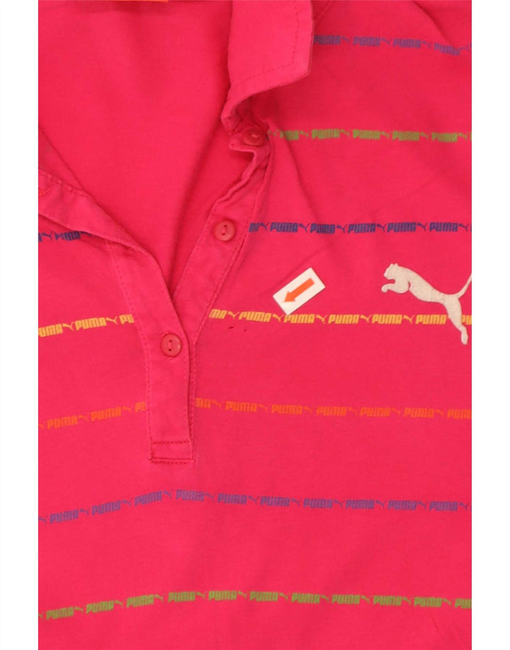 Polo da donna Puma UK 14 Large Pink Striped