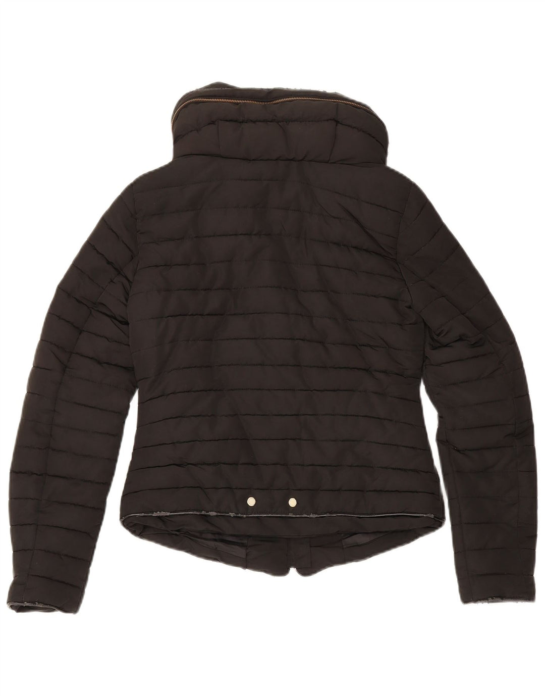 Giacca imbottita con cappuccio da donna Zara UK 10 piccola poliestere nero