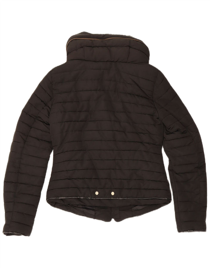 Giacca imbottita con cappuccio da donna Zara UK 10 piccola poliestere nero