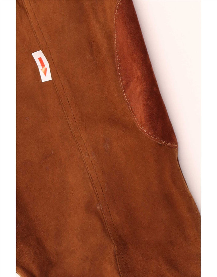 Giubbotto bomber vintage in pelle scamosciata da uomo IT 62 5XL in pelle beige