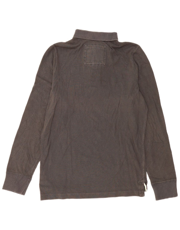Polo a maniche lunghe da uomo Abercrombie & Fitch 2XL in cotone grigio