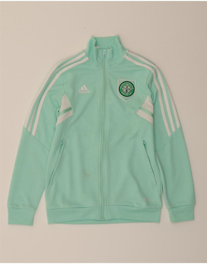 ADIDAS Boys Tracksuit Top Jacket 11-12 Years Turquoise Polyester Vintage Adidas and Second-Hand Adidas from Messina Hembry 