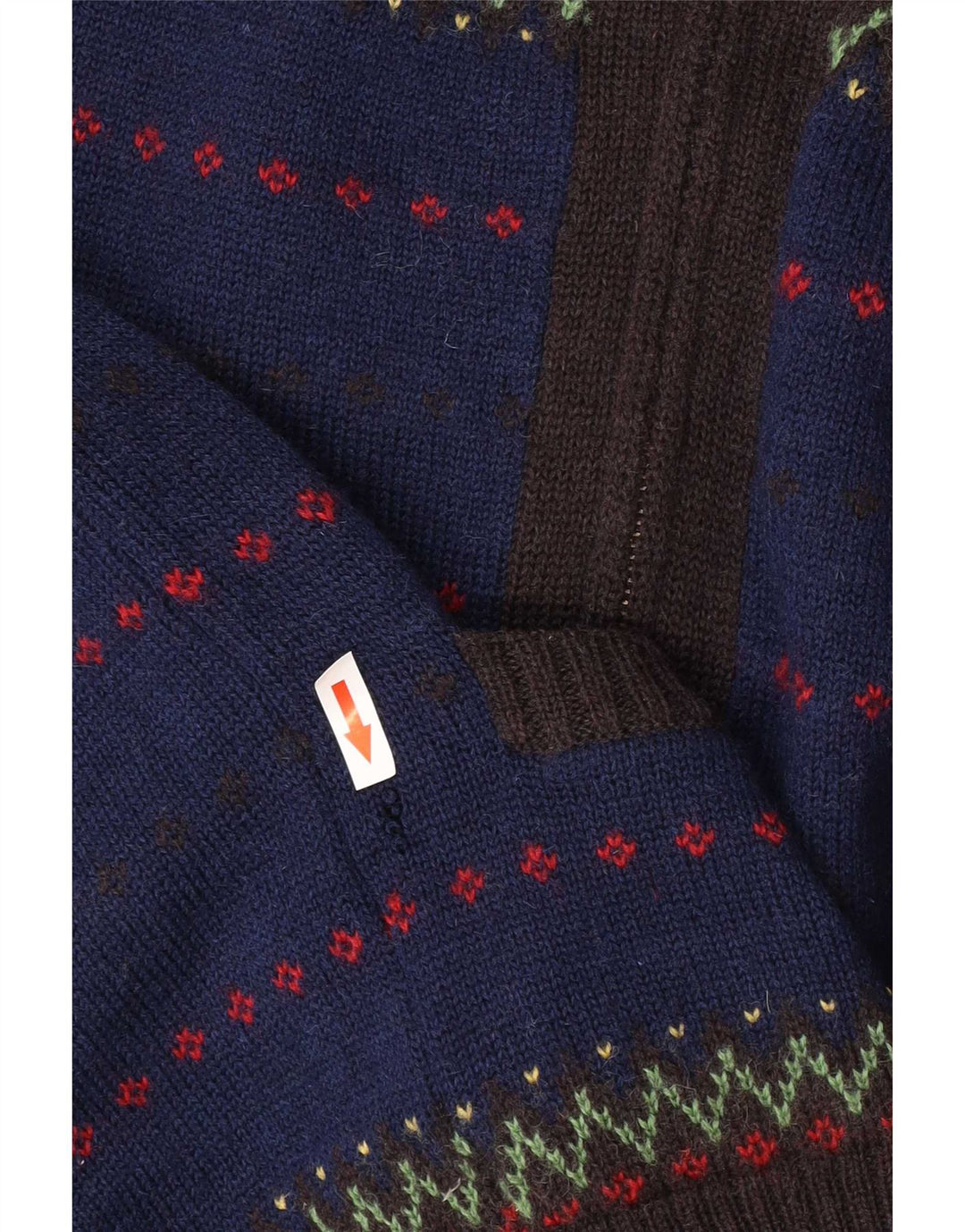 Maglione cardigan con zip intera da uomo Farah, lana Fair Isle, blu medio