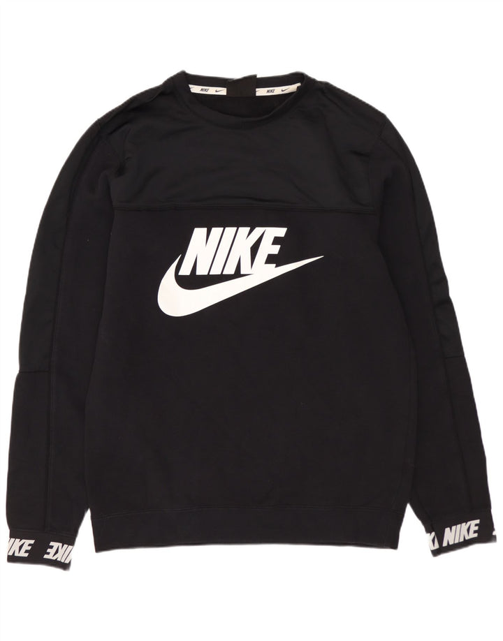 NIKE Felpa con grafica da uomo Maglione piccolo in cotone nero