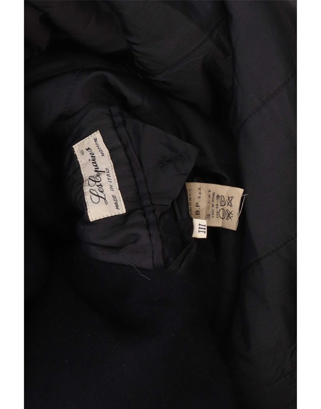 Cappotto doppiopetto da uomo Les Copains UK 36 Small Lana blu navy