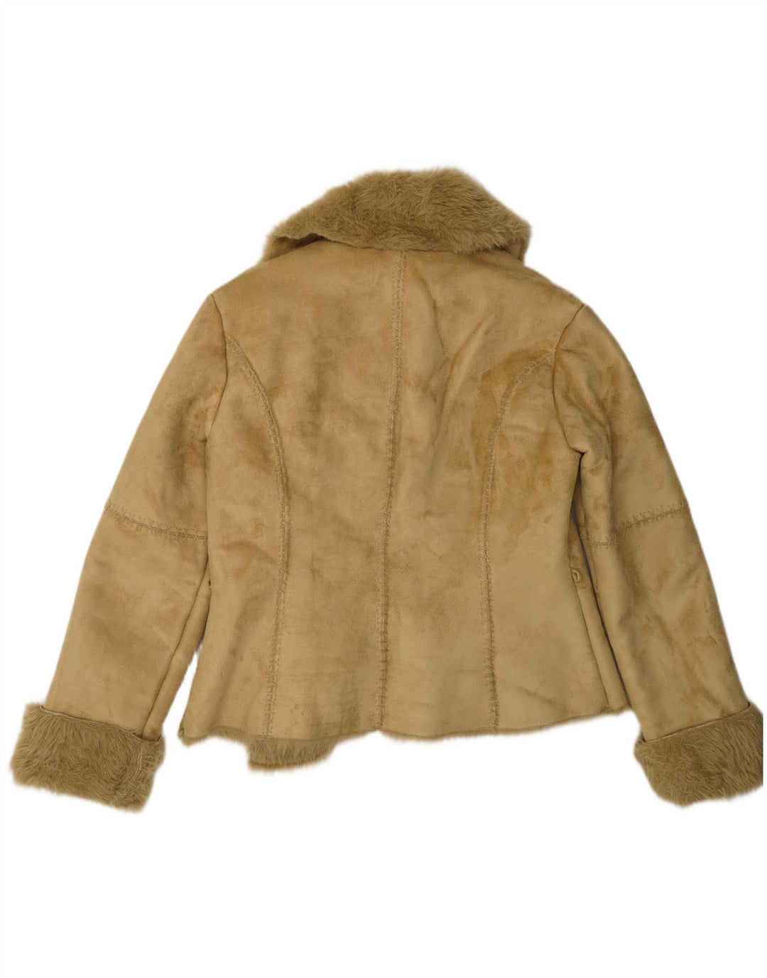 Giacca Sherpa Donna Benetton IT 46 Large Verde Poliestere