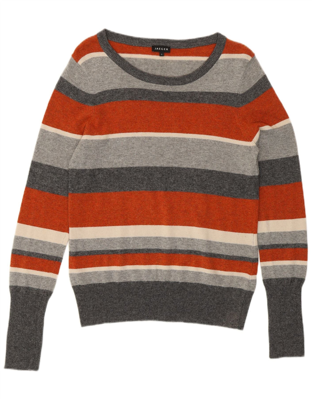 JAEGER Womens Boat Neck Jumper Sweater UK 10 Small Multicoloured