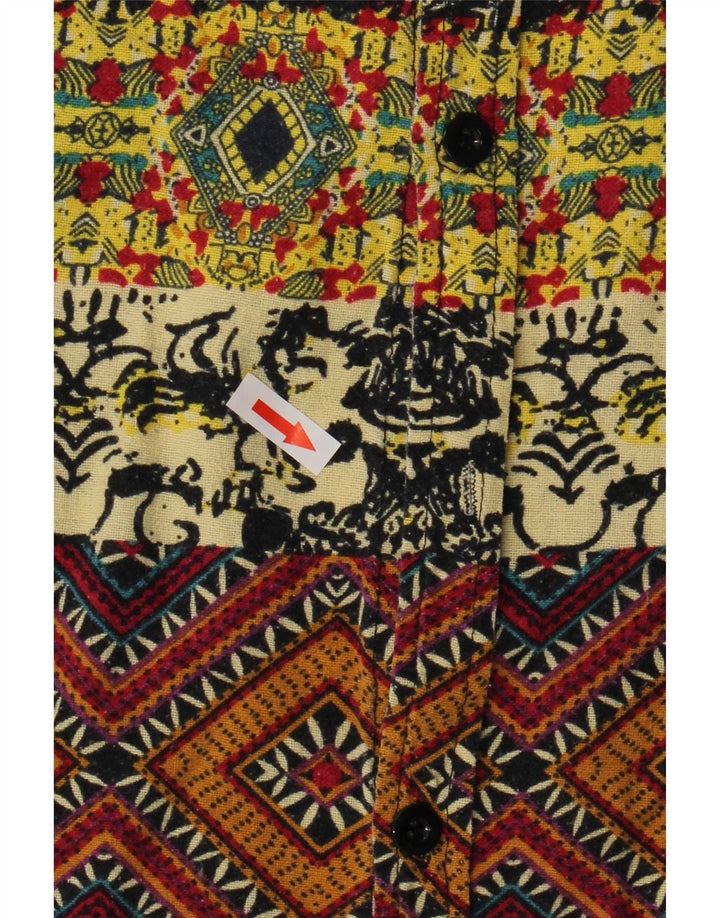 Camicia vintage da uomo a maniche corte Patchwork medio multicolore