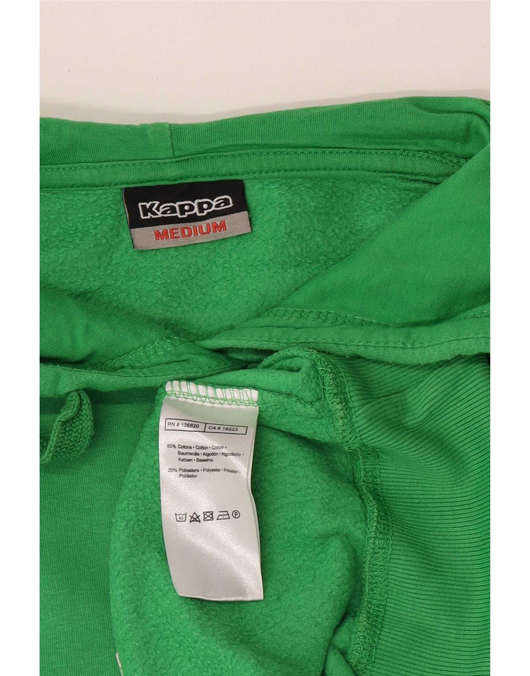 Maglione con cappuccio grafico da uomo Kappa in cotone verde medio