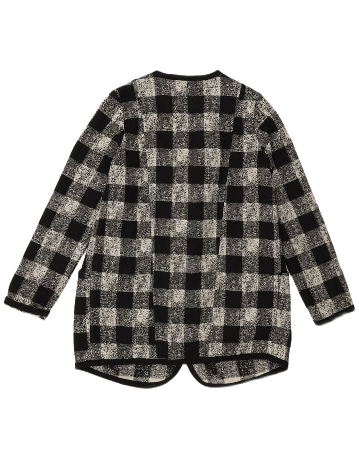 Giacca blazer oversize da donna Sisley UK 6 XS acrilico a quadretti nero