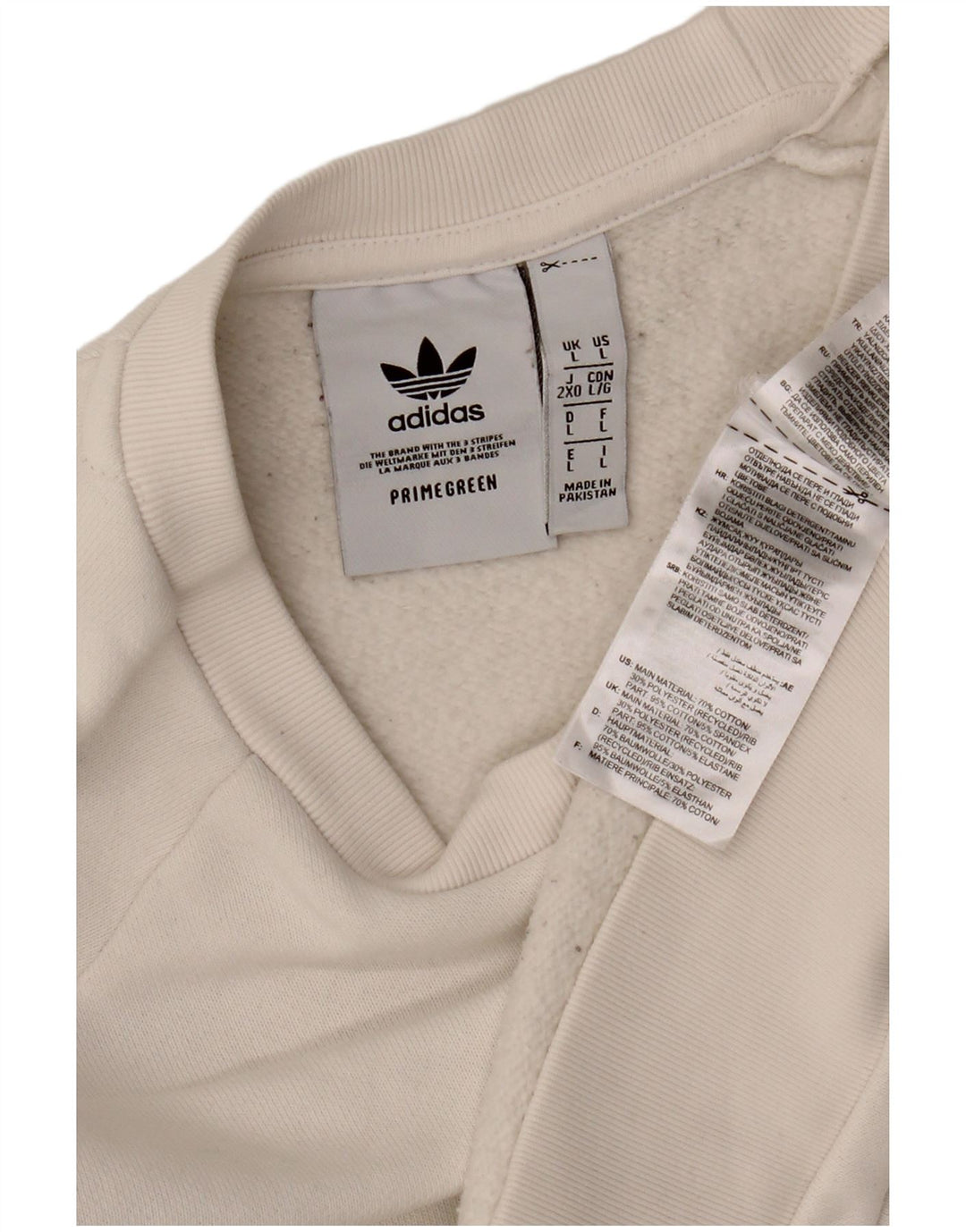 Felpa da uomo Primegreen ADIDAS, grande cotone bianco