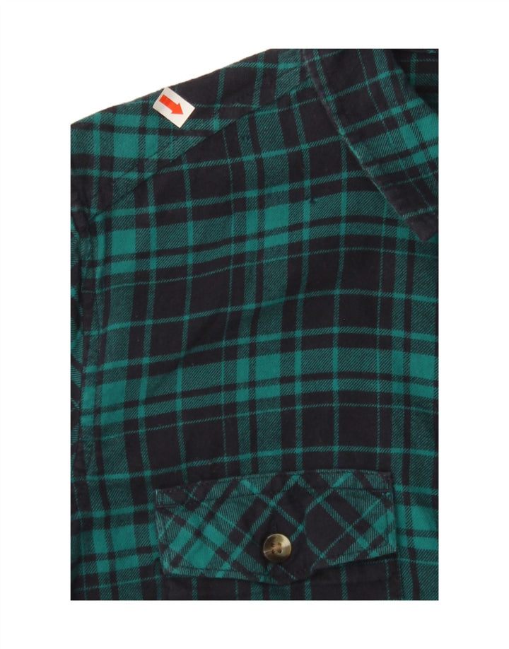EDDIE BAUER Womens Classic Fit Flannel Shirt UK 10 Small Green Check Vintage Eddie Bauer and Second-Hand Eddie Bauer from Messina Hembry 